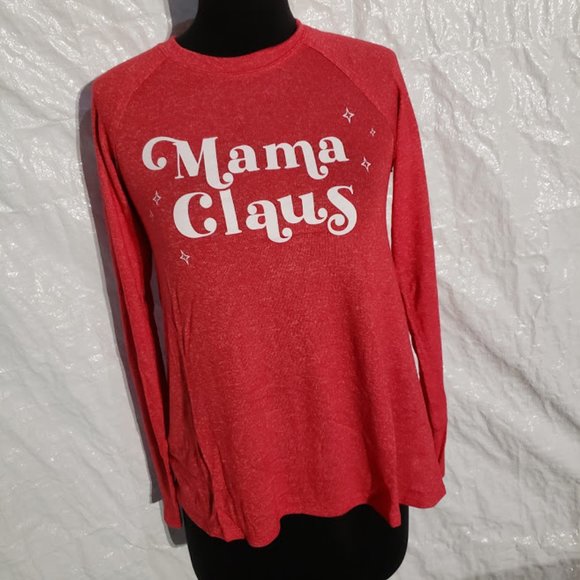 NEW Isabel Maternity Mama Claus Long Sleeve Christmas Shirt - Picture 2 of 3